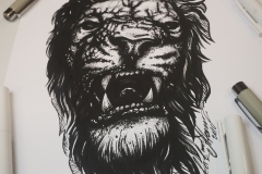Тату эскиз голова льва