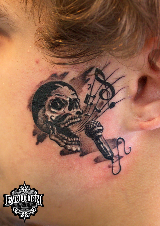 Tattoo-faces-scull-melody